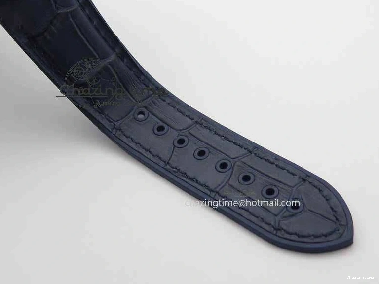 0129 EyeCatching Planet Ocean Master Chronometer SS OM 1:1 Best Edition Blue Dial On Leather Strap A 8176